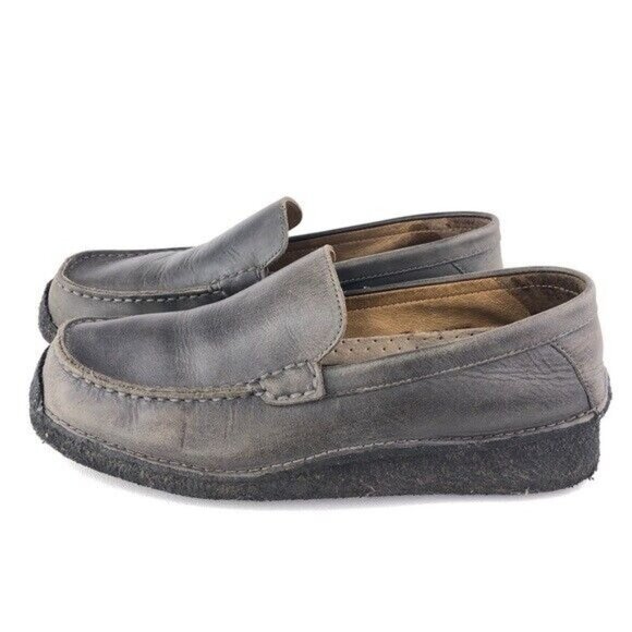 Acorn Gray Leather Moccasin Loafers 10 main image 6